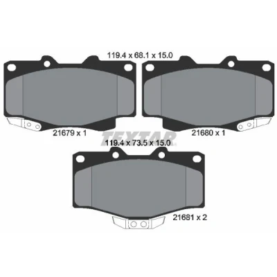 Imagen de TEXTAR 2167904 Juego de pastillas freno con avisador acústico desgaste TOYOTA: Land Cruiser Prado 90, HILUX 6 Pick up, 4Runner, VOLKSWAGEN: Taro