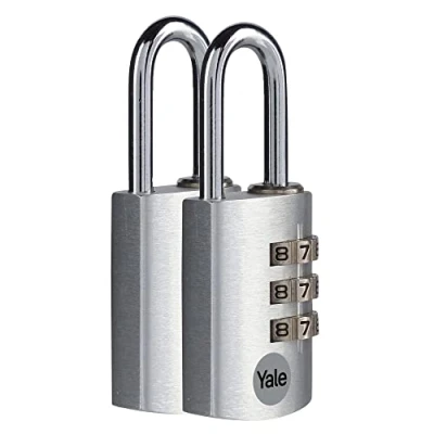 Imagen de Yale YE3CB/28/126/2/S Candado de Combinación Aluminio 28 mm PK2 con Efecto Plata