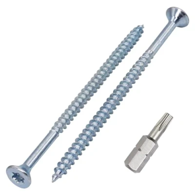Imagen de SKIR&#039;CO (20 uds) tornillos para madera de acero galvanizado 5,0 x 80 mm, Torx cabeza avellanada, aglomerado, parcialmente roscados
