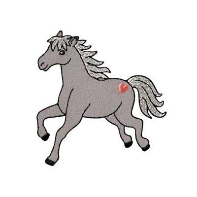Imagen de Monoquick Parche termoadhesivo para planchar con diseño de caballo corazón, 7,5 x cm