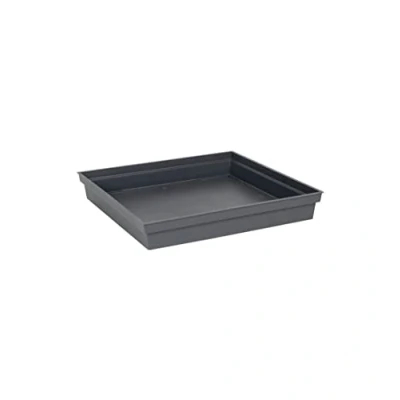 Imagen de EDA Platillo Cuadrado Toscana 40 cm para Maceta Cuadrada 50 x 5,9 Gris Antracita