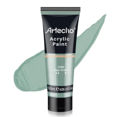 Imagen de Artecho Pinturas Acrilicas 120ml Verde Laurel, Impermeable y resistente a la luz, para Lienzos, Tela, Madera, Cristal, Piedras.