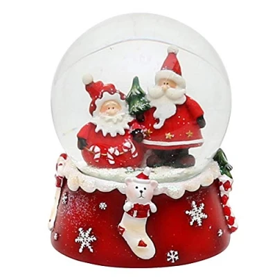 Imagen de Dekohelden24 501065 WM Bola de Nieve dúo Papá Noel, Color Rojo y Blanco, Dimensiones (Alto x Ancho diámetro) la Bola: Aprox. 8,5 7 cm 6,5