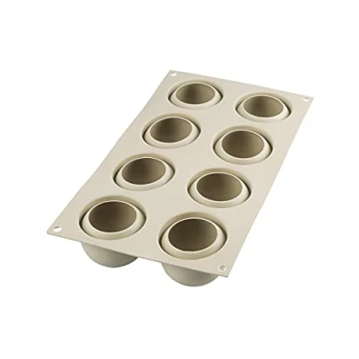 Imagen de silikomart Moldes de Silicona para Monoporciones SWEET TRUFFLE, Antiadherente, 8 Monoporciones, Pack 1 Molde Reposteria, Diseño 3D, Ø 62 h 52 mm, Volumen 960 ml, Made in Italy