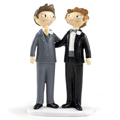 Imagen de Mopec Figura de Pastel Pareja Novios Pop &amp; Fun Chicos, Blanco, 17 cm
