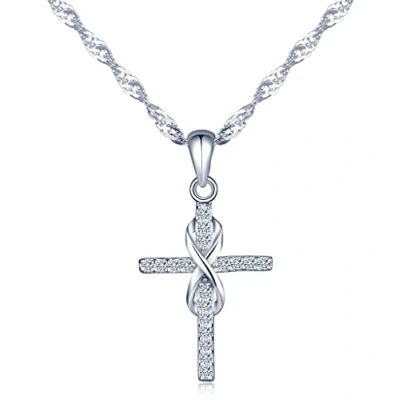 Imagen de Infinito U Collares Plata 925 para Mujer Colgante Cruz y con Diamante, Idea Regalo Navidad