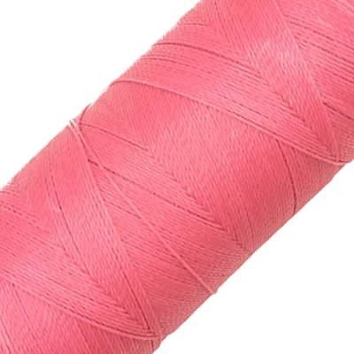 Imagen de Linhasita Bobina Hilo Encerado 100gr / 360 Metros 0,5 mm de Grosor Poliester Macrame 30 Colores (Rosa Chicle)