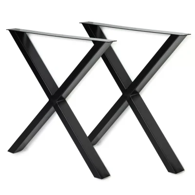 Imagen de IDMarket Juego de 2 patas mesa con forma x 72 73 cm, diseño industrial