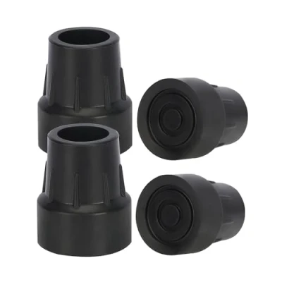 Imagen de supregear 4pz Puntas de Goma 25 mm para Muletas, Bastones, Andadores, Sillas Ducha y Bancos, Universales Antideslizantes, Negro