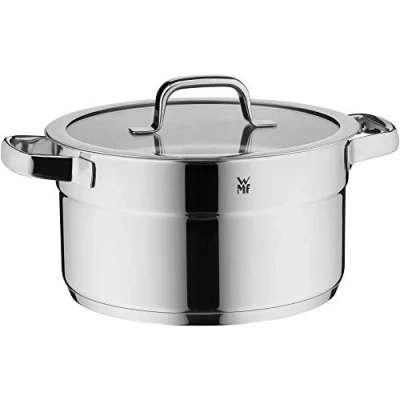 Imagen de WMF Compact Cuisine Olla Grande (24 cm, Tapa de Cristal, 5,6 L, Acero Inoxidable Cromargan, Pulido, apilable, sin Revestimiento)