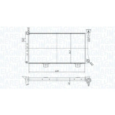 Imagen de MAGNETI MARELLI 350213180600 Radiador, refrigeración del motor 628 342 32 Aletas unidas mecánicamente LADA: Niva