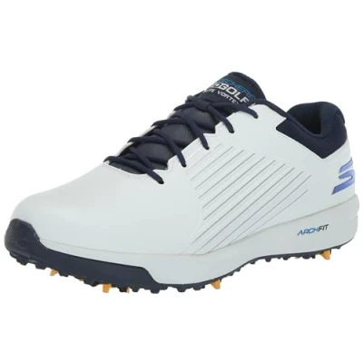 Imagen de Skechers Zapatillas Go Golf MAX 2 Fairway 3 para Hombre, Blanco sintético Azul Marino Ribete Azul, 46 EU