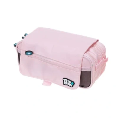 Imagen de Grafoplás Estuche Escolar Tres Compartimentos con Solapa Rosa Claro bits&amp;Bobs Colores Soft 23x10x10cm Incluye Horario y Zona Identificación
