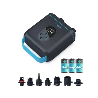 Imagen de TOPUMP Bomba Sup Recargable 20PSI TPS260, Auto Apagado, Inflado/Desinflado Doble Etapa,Conector 12V DC y Type C,para Paddle,Kayak,ala,Cometa,Tienda,Barco,Colchón