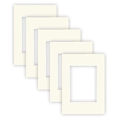 Imagen de nielsen Conservation Passepartout cartón 1,5 mm, juego de 5, tamaño exterior 21x29,7 cm (DIN A4) para imagen 13x18 cm, blanco marfil liso