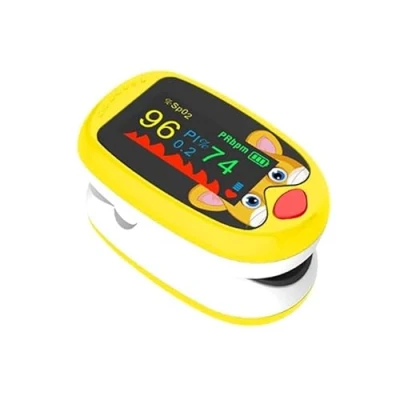 Imagen de Oxímetro de pulso dedo pediátrico portátil, profesional, 4 direcciones ajustables, pantalla OLED 2 colores, medición SPO2, para uso doméstico