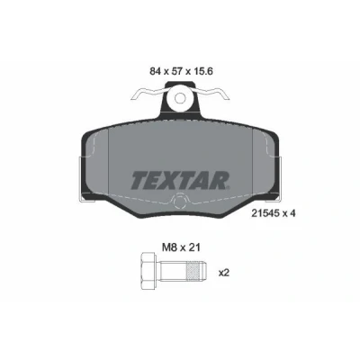 Imagen de TEXTAR 2154501 Juego de pastillas freno no preparado para indicador desgaste con tornillos pinza NISSAN: Almera II Hatchback