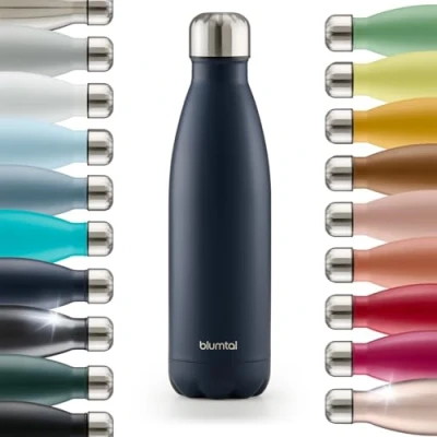 Imagen de Blumtal® botella termica Charles 1 litro sin BPA agua acero inoxidable botellas de aislada azul
