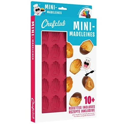 Imagen de Chefclub Molde para minimadadeleines de 4,5 cm Cocina y casa 25 moldes silicona ebook 10 recetas exclusivas incluidas