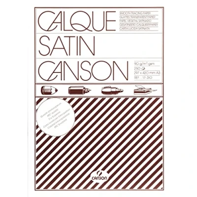 Imagen de Canson, Papeles técnicos, Suave, 90g, Hoja, A3 29,7x42cm, Transparente, 250 Hojas