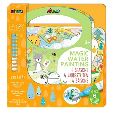 Imagen de Avenir Magic Water Painting pintura creativa al agua en temas estacionales Laberintos, detecta la diferencia, esconderse y busca Pegatinas, juegos Niños a partir de 3 años