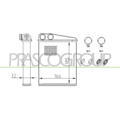 Imagen de PRASCO ME324H001 Radiador de Calefaccion sin tubería MINI: Hatchback