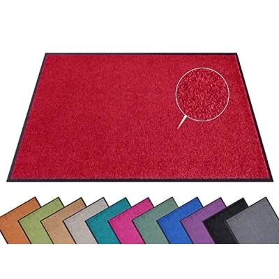 Imagen de HANSE Home Lavado y Limpieza Wash &amp; Clean Felpudo para Interior, 60 x 180 cm, Lavable, Resistente a la Intemperie, Antideslizante Entrada Exterior, Color Burdeos, 100% Poliamida