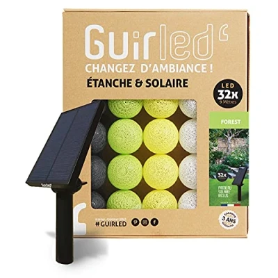 Imagen de GuirLED Guirnalda Bolas luminosa LED para exteriores Impermeable IP65 Panel solar de alta eficiencia Encendido y apagado automático Bosque 32