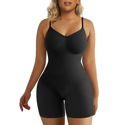 Imagen de SHAPERX Mujer Bodies Moldeadores Reductora Shapewear Adelgazante Body Shaper Control de Abdomen Bodysuit Posparto, UK SZ5218 Black L/XL