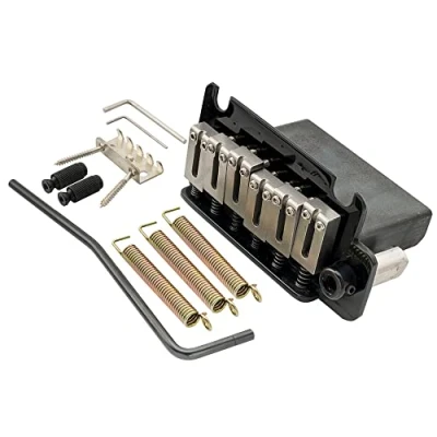 Imagen de Musiclily Pro 52,5mm Selletas de Acero Estilo Full Block 2 Stud Trémolo Puente Guitarra para American Strat, Negro