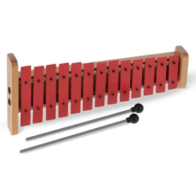 Imagen de BSX GH13 GH13R 847007 Glockenspiel (13 teclas, tonalidad de do sostenido a la sostenido, con funda y soporte para baquetas), color rojo