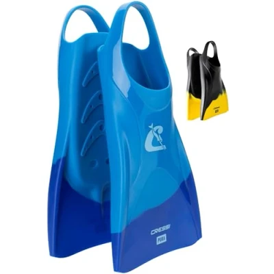 Imagen de Cressi Pura Fins Aletas Cortas de Silicona para Natación y Snorkel, Unisex Adult, Azul/Azul Claro, 43/45