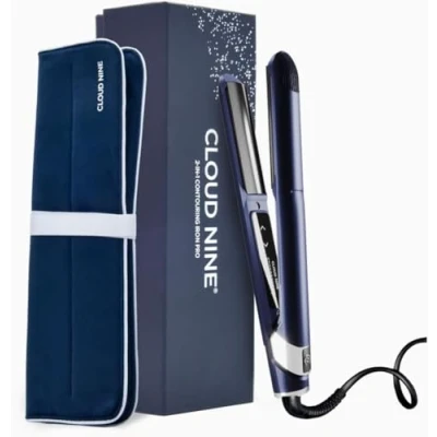 Imagen de CLOUD NINE Plancha de pelo profesional contorneadora 2 en 1 Placas curvas Control temperatura variable Platos Cerámicos Flotantes rápido del calor, perfecto para rizos, ondas y movimi