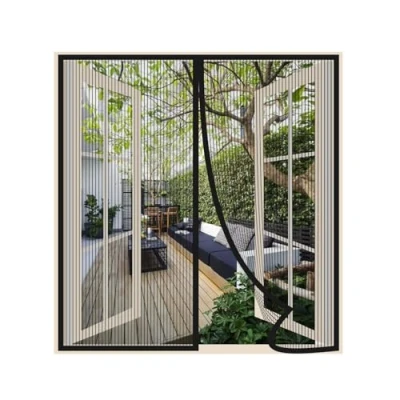 Imagen de Risareyi Mosquitera Ventana Magnetica 115x140cm, Cierre Automático Cortinas Iman Fuertes, Entre Aire Fresco, Antimosquitos Para Puerta Ventana, Montaje adhesivo, a Medida, Negro