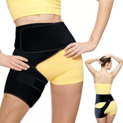 Imagen de Astorn Soporte de Cadera Pierna Derecha (Pequeño/Mediano) Faja Ciática Ajustable Para Muslo, Isquiotibiales, Artritis, Bursitis y Lesiones Hombres Mujeres