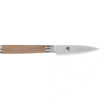 Imagen de KAI Shun Classic White cuchillo de oficina japonés 9 cm longitud hoja Damasco 32 capas núcleo VG MAX 61 (±1) HRC mango madera Pakka Hecho en Japón