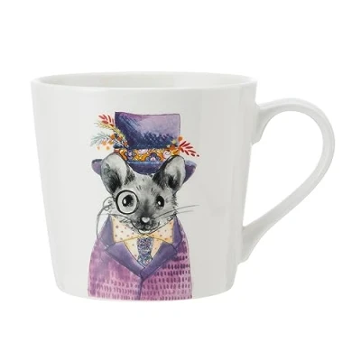 Imagen de Mikasa Tipperleyhill Taza de porcelana con estampado Raton, 380ml fina detalles en oro auténtico, para té y café animales, caja regalo