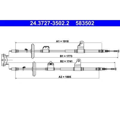 Imagen de ATE 24.3727 3502.2 Cable de Freno Mano 1885, 1918