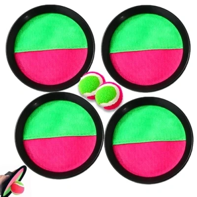 Imagen de WoRuyKot Juego de Lanzamiento y Captura, Bolas al Aire Libre, Velcro con 4 Paletas 2