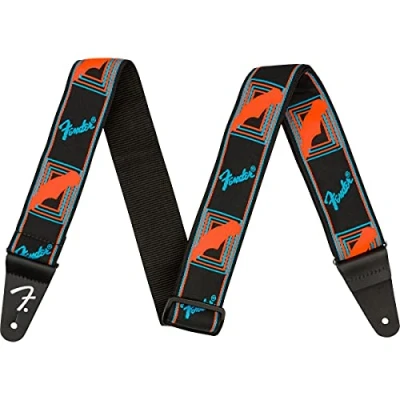Imagen de Fender® Correa monograma neón, azul/naranja