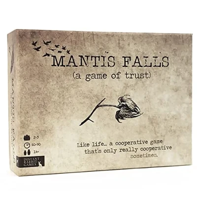 Imagen de Mantis Falls juego de mesa,Juego cartas estrategia traidor oculto para 2 3 jugadores,Tiempo 60 90 minutos,por Distant Rabbit Games