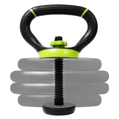 Imagen de Yes4All B6D1 Mango ajustable para kettlebell, convertidor de plato pesas, Neo Verde