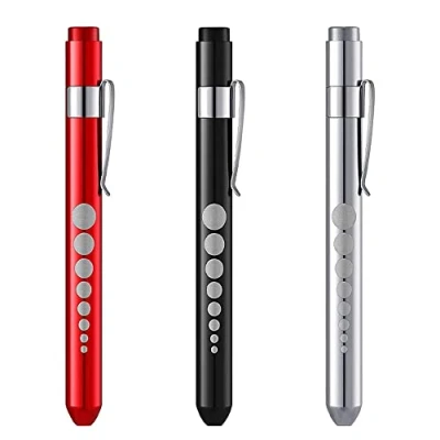 Imagen de Newaner Linterna de bolígrafo (3 paquetes), reutilizable LED con Medidor Pupila para Hogar y Aire Libre Clip Bolsillo