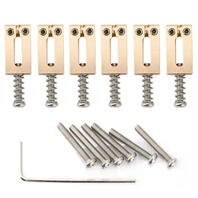 Imagen de Musiclily Ultra 10,5mm estilo Moderno Silletas de Latón para Guitarra Eléctrica Strat/Tele, Color Original(Juego 6)