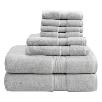 Imagen de Madison Park Lujoso Juego de Toallas baño Lujo 100% algodón 800 g/m, Plateado, Multi Sizes