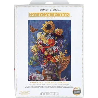 Imagen de Dimensions Gold Collection Counted Cross Stitch Kit 11&quot;X15&quot; Garden In (14 Count)