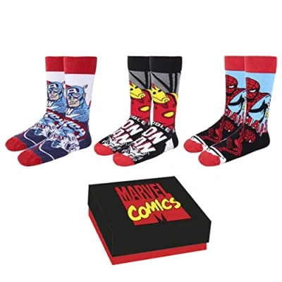Imagen de CERDÁ LIFE&#039;S LITTLE MOMENTS Pack 3 Calcetines de Algodón Licencia Oficial Marvel, Multicolor, Estándar Unisex Adulto
