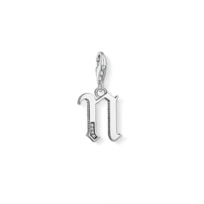 Imagen de Thomas Sabo Colgante de Mujer, Plata Ley 925 con Circonitas Blancas, Plateado, 6 cm, Letra N