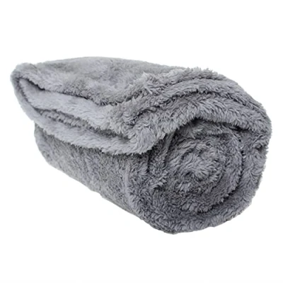 Imagen de manta de forro polar suave y esponjosa para gatos perros, cálida mascotas, lavable a máquina, cama viajes, protege los muebles, gris, grande, 100 x 120 cm