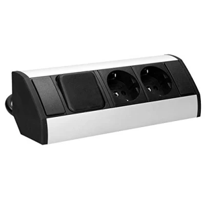 Imagen de ORNO GM 9002 2 Enchufes Cocina Montaje En Superficie con Interruptor y Dispositivo de Seguridad para niños 45 3680W (Negro)